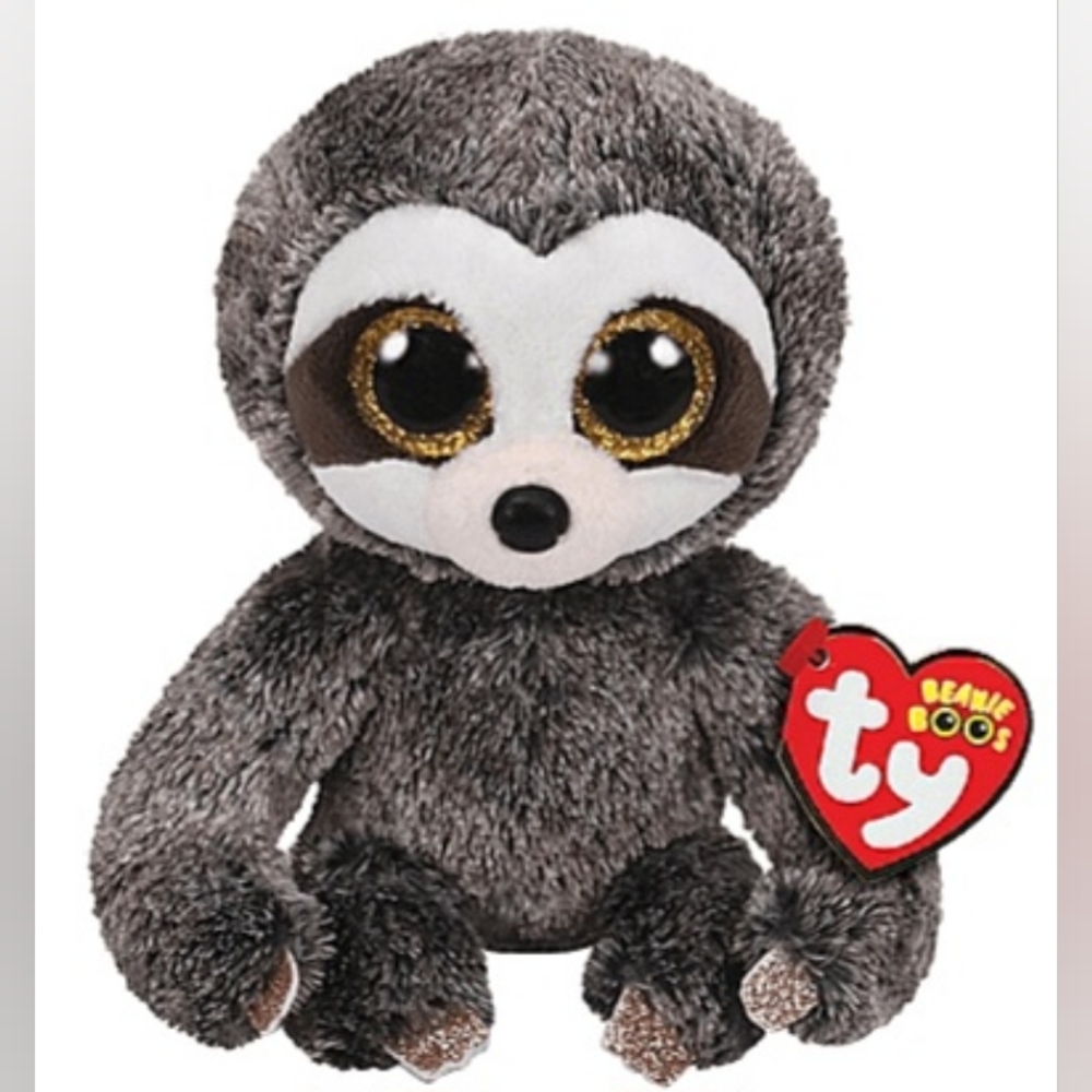 Ty Beanie Boos Dangler Sloth Plush Gray Stuffed Animal Toy 6" Tags MWMT NWT